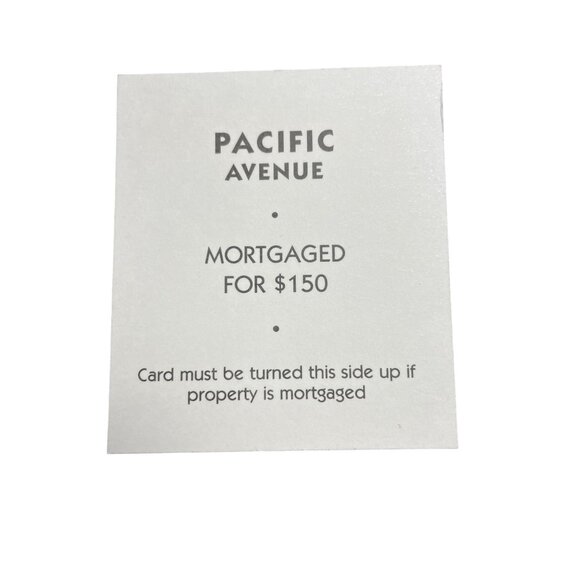 Monopoly Classic Pacific Ave Property Title Deed Card Replacement u - Picture 2 of 2